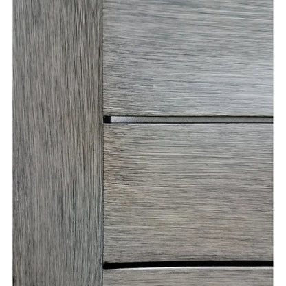 Laguna Outdoor Coffee Table by Sunset West in driftwood. Made from aluminum in a modern style.
