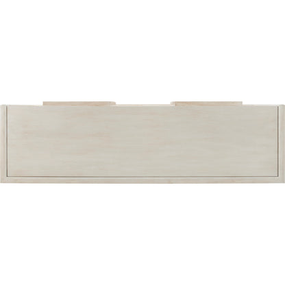 Cotiere Dresser in Beige Linen by A.R.T. Furniture in beige linen. Made from parawood solids, mixed split cathedral and quarter white oak veneers, fabric in a modern style.