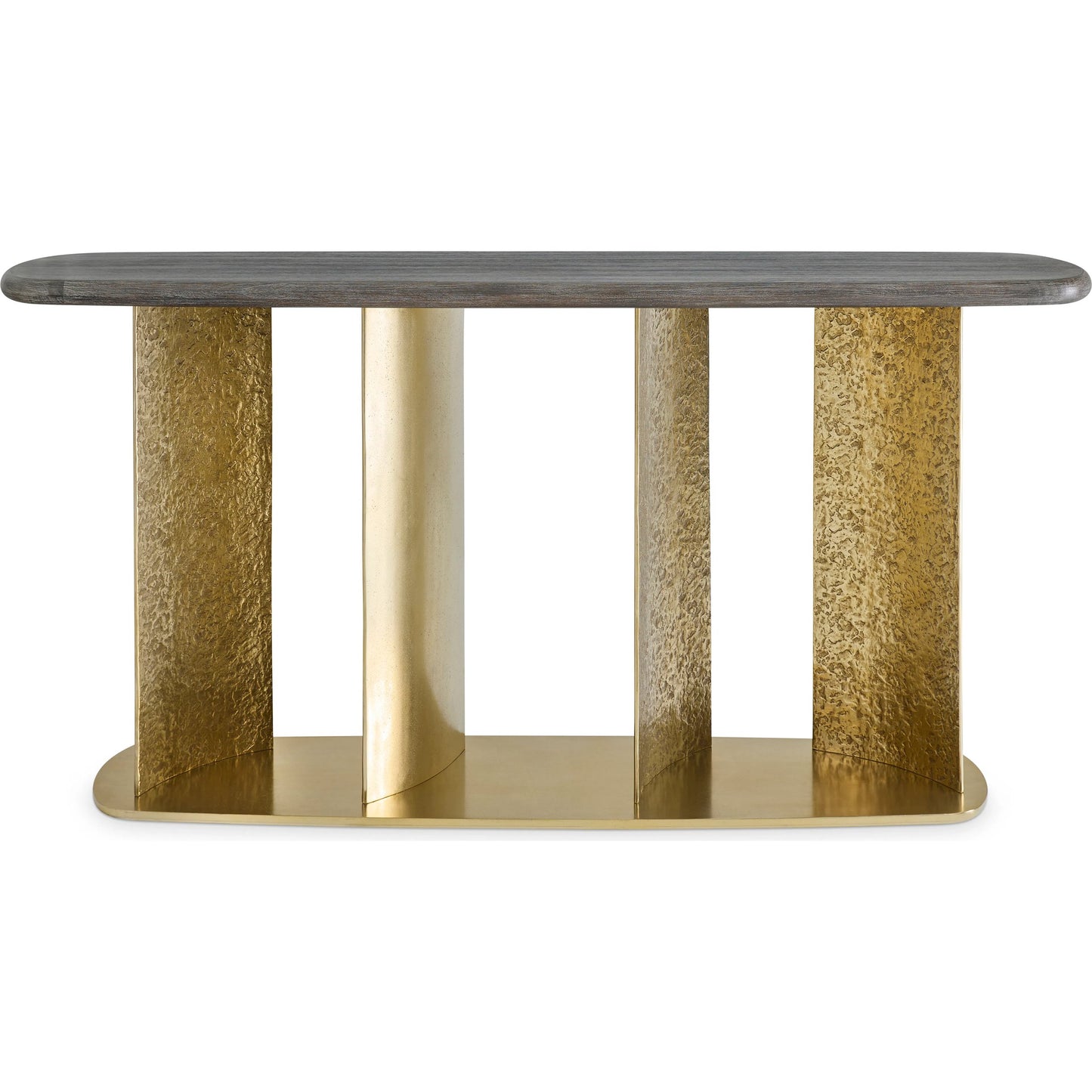 002 SI-2513404 | Additional Silo | Trost Console Table by Bernhardt in dorado gold, bracken. Made from metal, wood in a modern style.