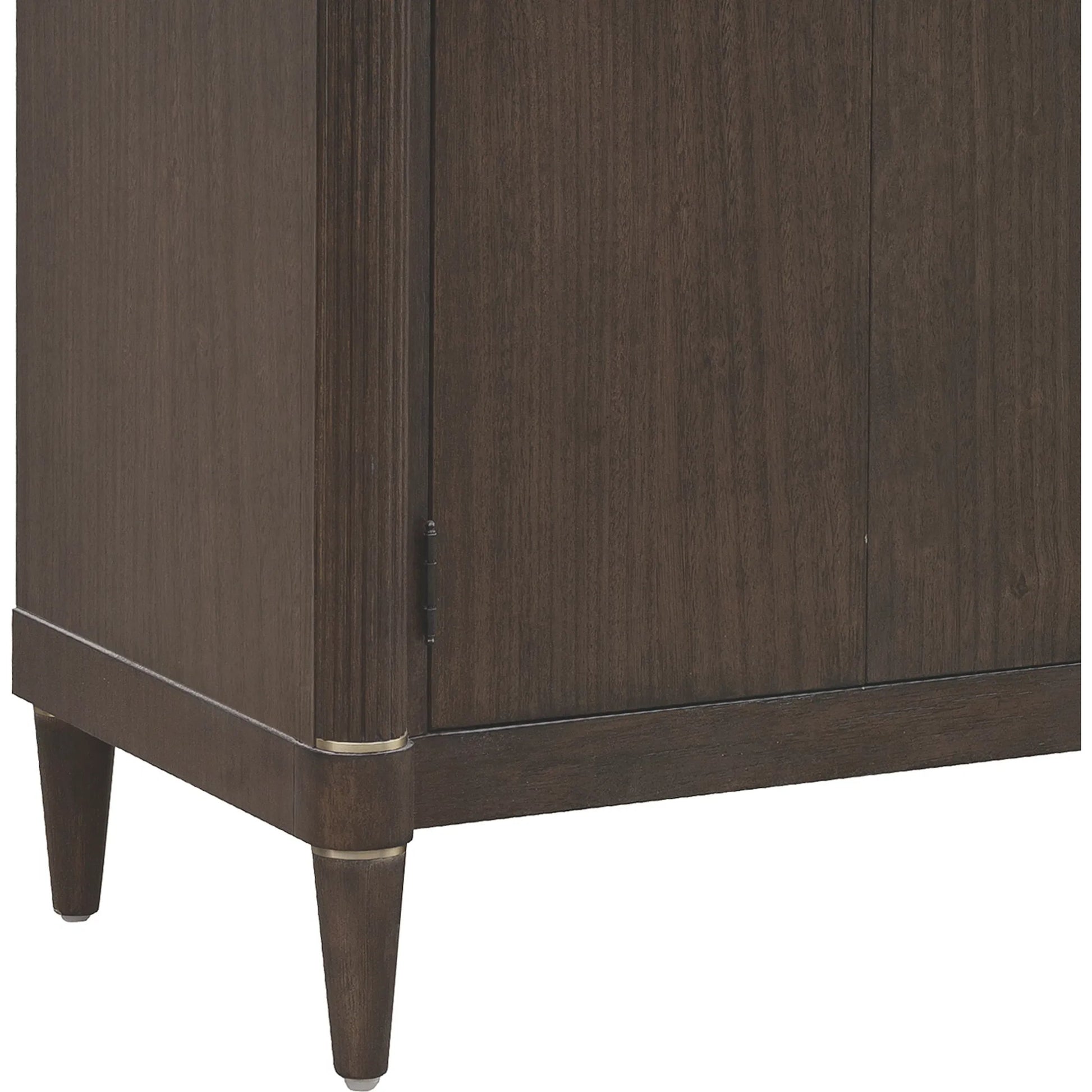 Asher Park 2 Door Server with Storage Drawer by Pulaski Furniture in piano brown. Made from eucalyptus veneers in a unique style.