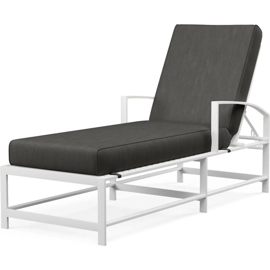 Bristol Outdoor Chaise in Canvas Flax w/ Self Welt by Sunset West. Made from aluminum in a modern style.
