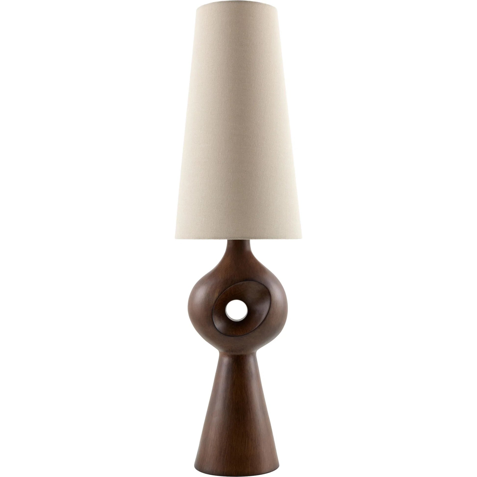 Firkel Accent Table Lamp by Livabliss in painted. Made from resin, linen, polyester in a unique style.