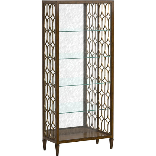 Eave Etagere/Bookcase by A.R.T. Furniture in hazelnut. Made from poplar, parawood solids, mirror, metal in a unique style.