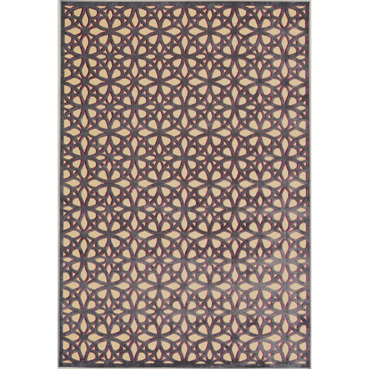 Saphir Rubus Geometric Rug - 3373F by Feizy in gray, brown, purple. Made from unique in a unique style.
