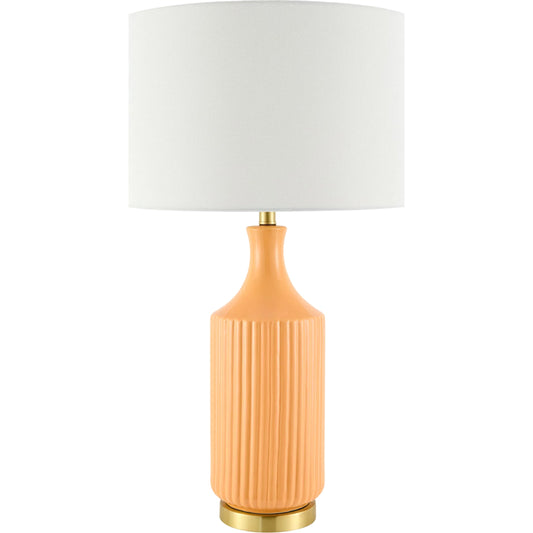 Filaki Accent Table Lamp by Surya in metallic, plated, glazed. Made from ceramic, iron, linen, polystyrene in a unique style.