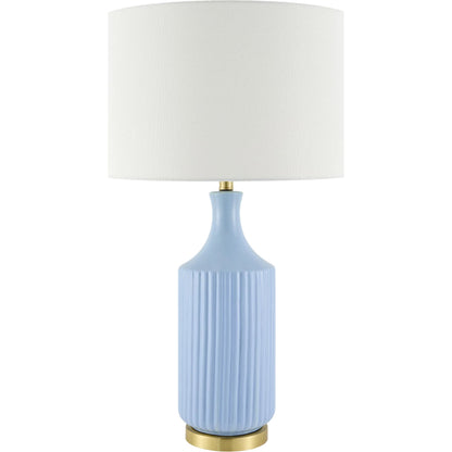 Filaki Accent Table Lamp by Surya in metallic, plated, glazed. Made from ceramic, iron, linen, polystyrene in a unique style.