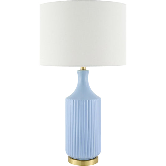 Filaki Accent Table Lamp by Surya in metallic, plated, glazed. Made from ceramic, iron, linen, polystyrene in a unique style.