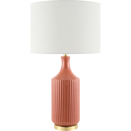 Filaki Accent Table Lamp by Surya in metallic, plated, glazed. Made from ceramic, iron, linen, polystyrene in a unique style.