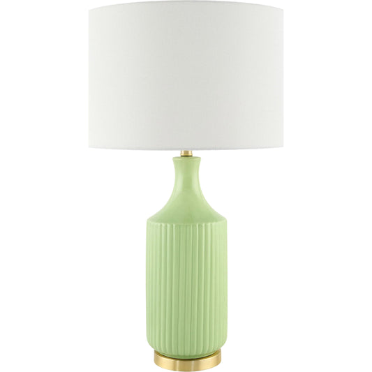 Filaki Accent Table Lamp by Surya in metallic, plated, glazed. Made from ceramic, iron, linen, polystyrene in a unique style.