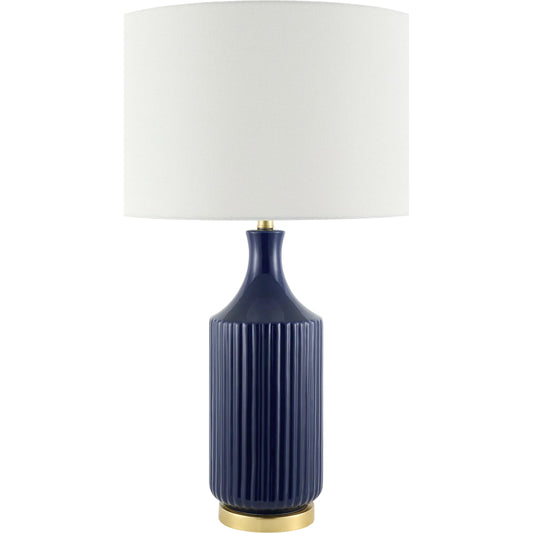 Filaki Accent Table Lamp by Surya in metallic, plated, glazed. Made from ceramic, iron, linen, polystyrene in a unique style.