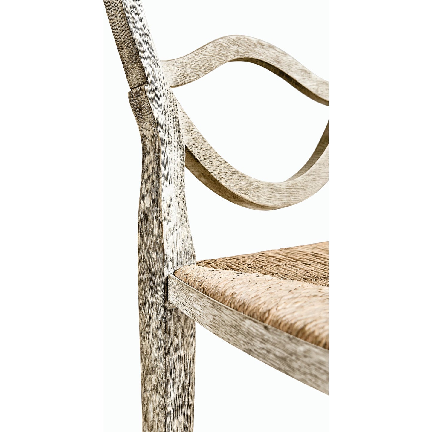 008 SR-846575 | Closeup | William Yeoward Bodiam Grey Oak Side Chair by Jonathan Charles in greyed oak. Made from oak in a cottage & farmhouse style.