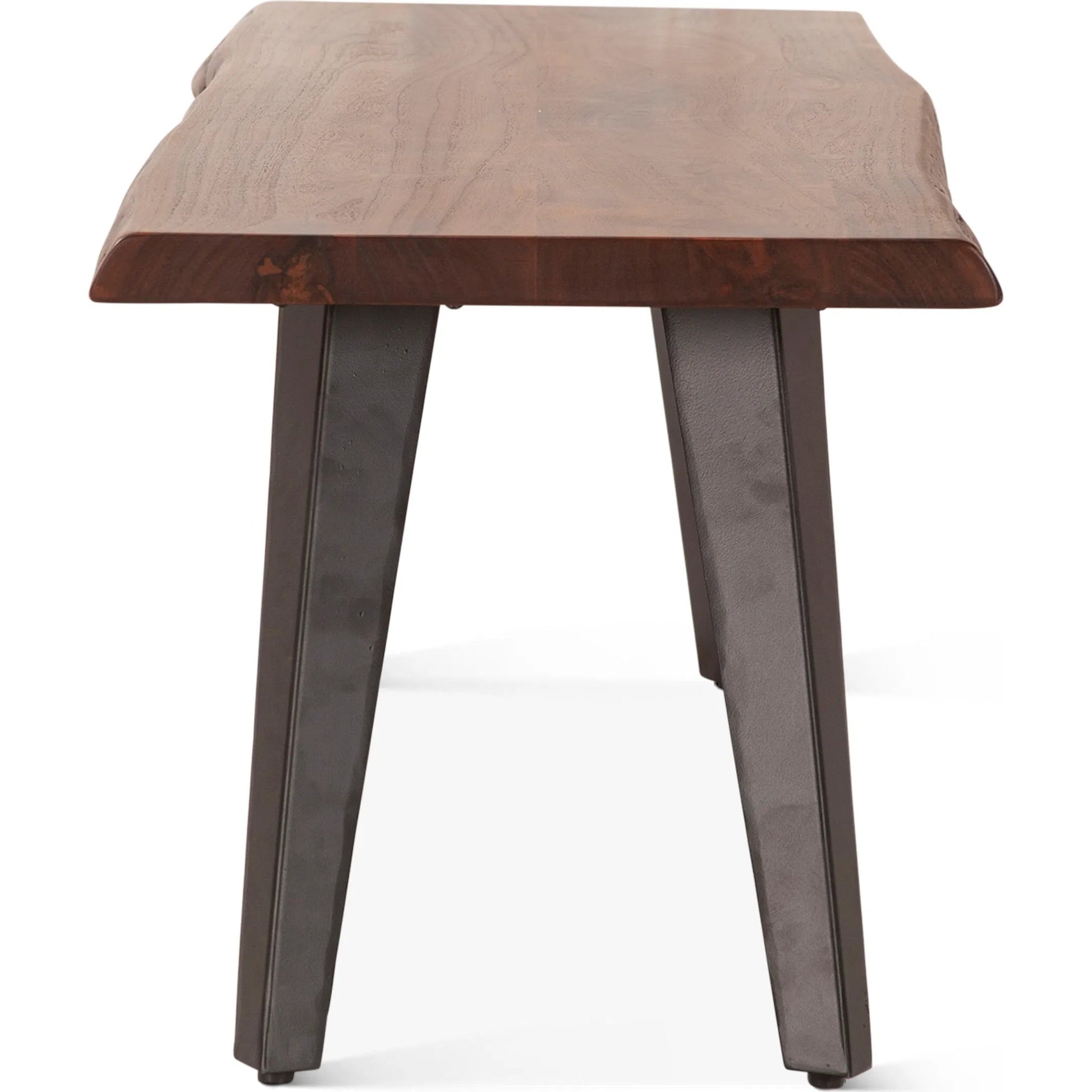 Knoxville 54" Bench by World Interiors in browns and walnut. Made from acacia wood, metal in a transitional style.