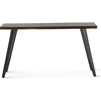 Knoxville Console Table by World Interiors in browns and walnut. Made from acacia wood iron in a transitional style.