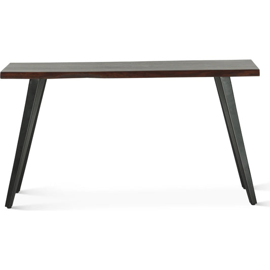 Knoxville Console Table by World Interiors in browns and walnut. Made from acacia wood iron in a transitional style.