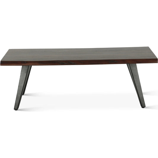 Knoxville Coffee Table by World Interiors in browns and walnut. Made from acacia wood iron in a transitional style.
