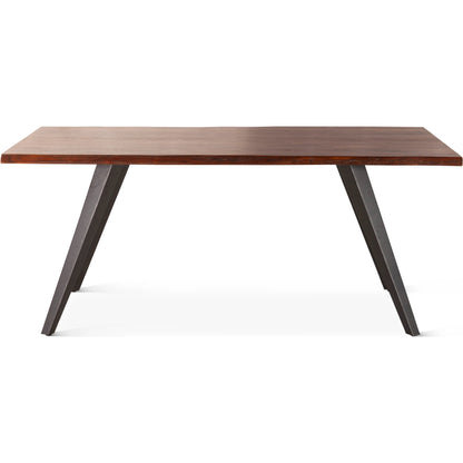 Knoxville 68" Dining Table by World Interiors in browns and walnut. Made from acacia wood, metal in a transitional style.