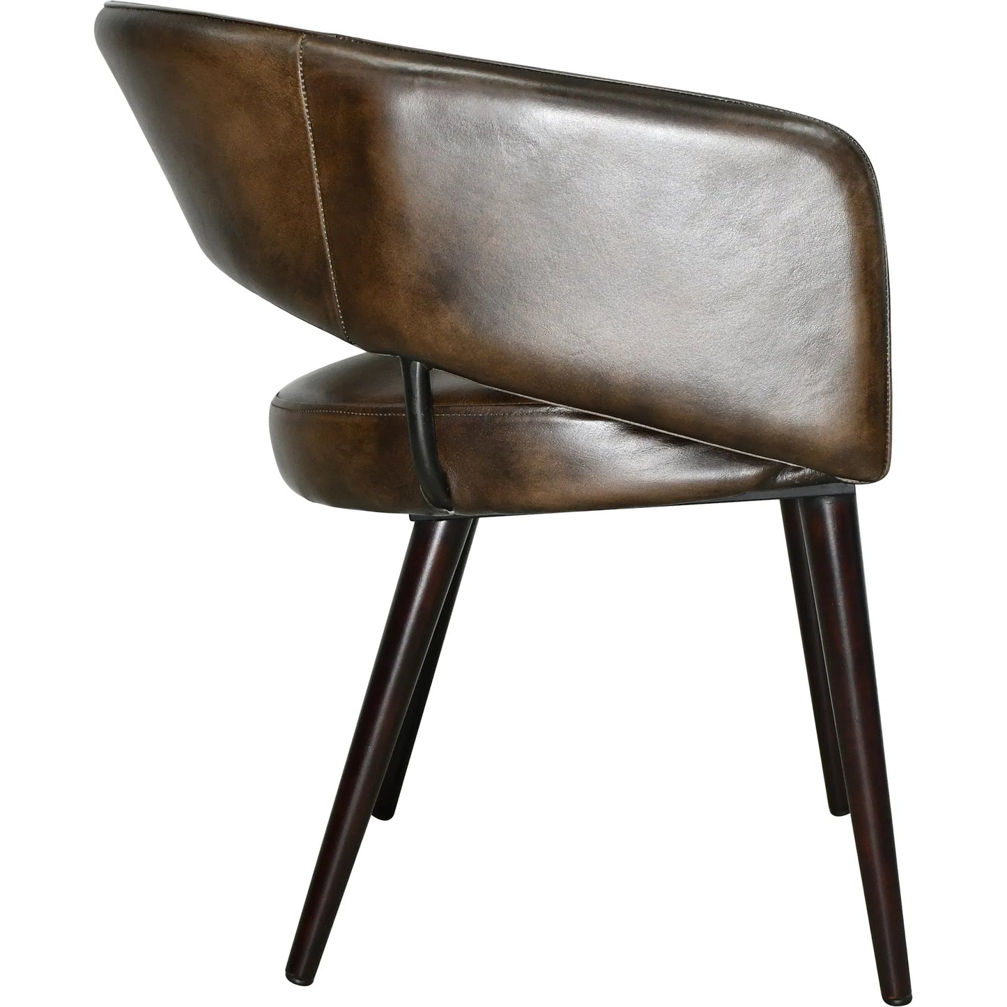 003 SI-2445310 | Additional Silo | Thorpe Dining Chair by World Interiors in brown and walnut. Made from acacia wood buffalo leather in a traditional style.