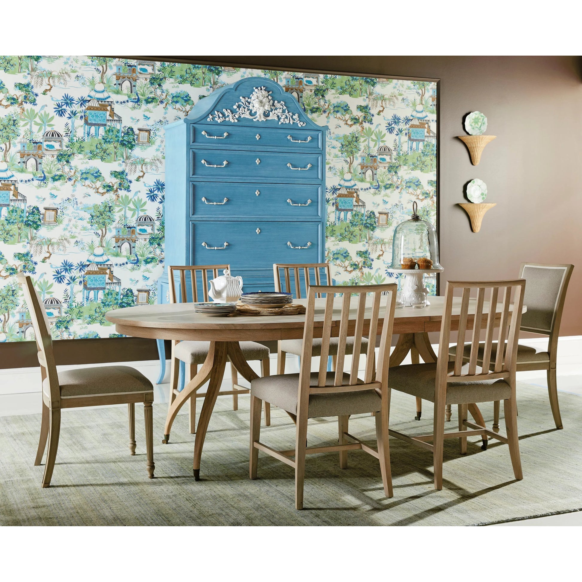 Timeless Flare Uph. Side Chair by Jonathan Charles. Made from beech wood, foam, fabric in a modern style.