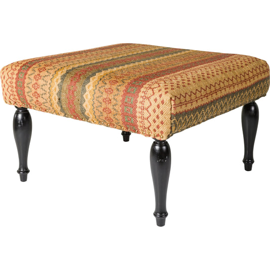 Nicholson - 14116 by Livabliss in burnt orange, olive, gold, rust and stained. Made from base 100% wood, top 100% wool in a traditional style.