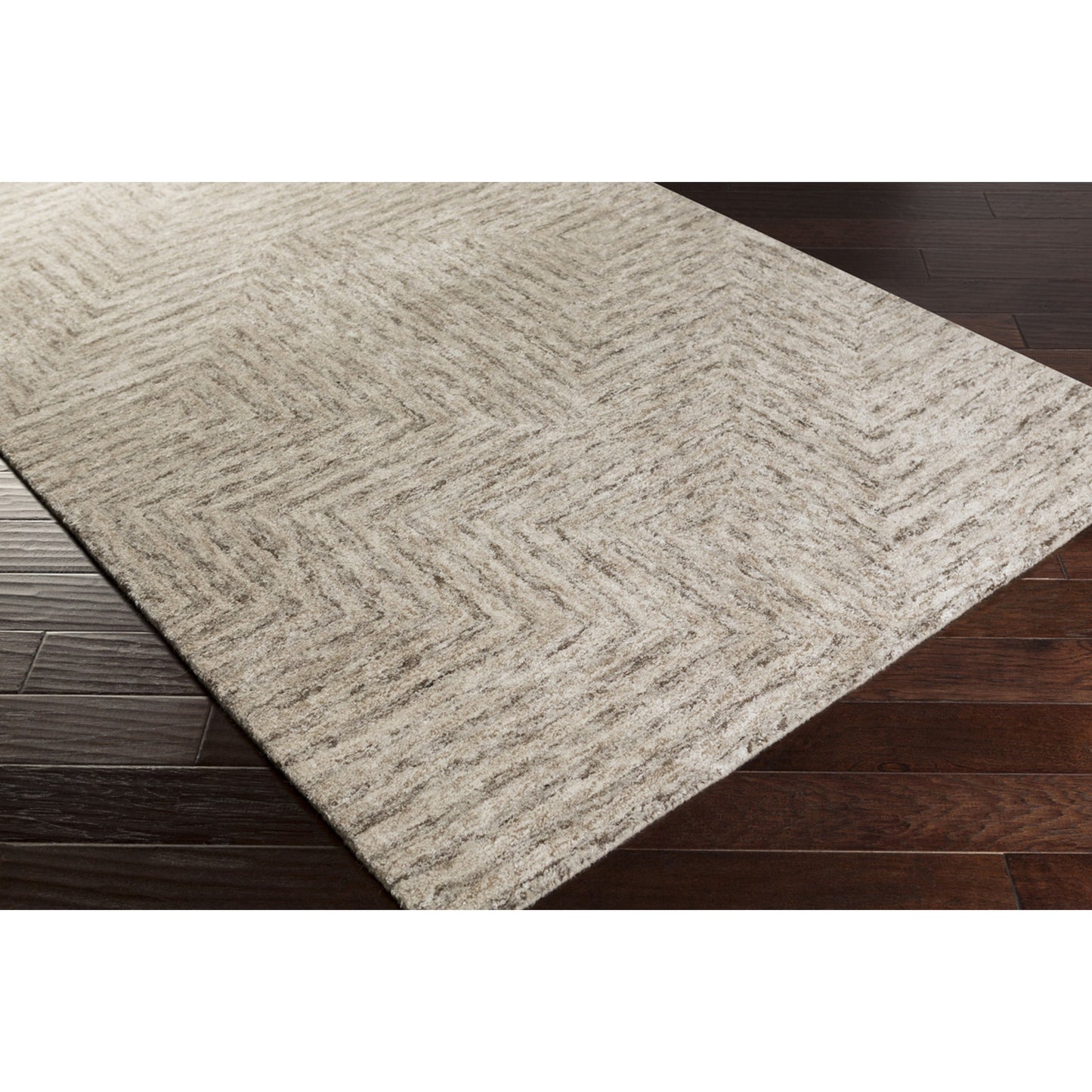 006 66515-27074,66515-27075,66515-27076,66515-27077,66515-43849 | Closeup | Falcon FLC-8000 Rug by Surya in light gray, taupe, dark brown. Made from 70% viscose, 30% wool in a unique style.