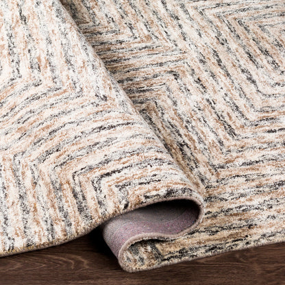 Falcon FLC-8000 Rug by Surya in light gray, taupe, dark brown. Made from 70% viscose, 30% wool in a unique style.