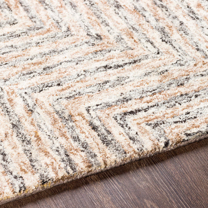 Falcon FLC-8000 Rug by Surya in light gray, taupe, dark brown. Made from 70% viscose, 30% wool in a unique style.