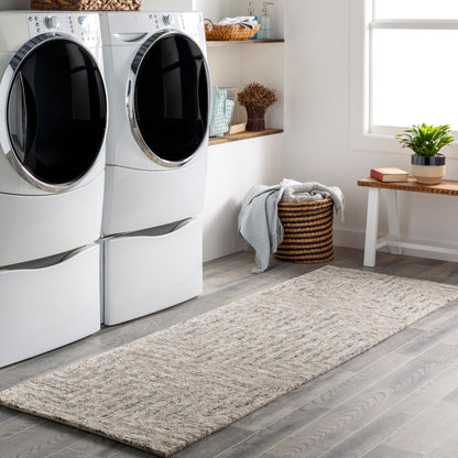 Falcon FLC-8000 Rug by Surya in light gray, taupe, dark brown. Made from 70% viscose, 30% wool in a unique style.