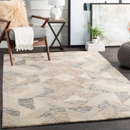 Falcon Rug - 22368 by Surya in camel, dark brown. Made from 70% viscose, 30% wool in a unique style.