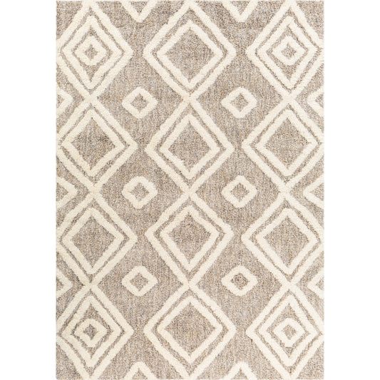 Florida Rug by Livabliss in oatmeal, ivory, gray, black. Made from main: 100% polyester in a modern style.