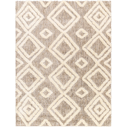 Florida Rug by Livabliss in oatmeal, ivory, gray, black. Made from main: 100% polyester in a modern style.