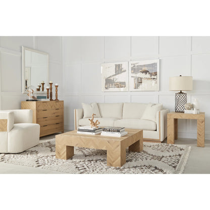 Cassat Swivel Chair by A.R.T. Furniture in white and okla snow, washed oak. Made from parawood solids with ash embossing, foam, fabric in a transitional style.