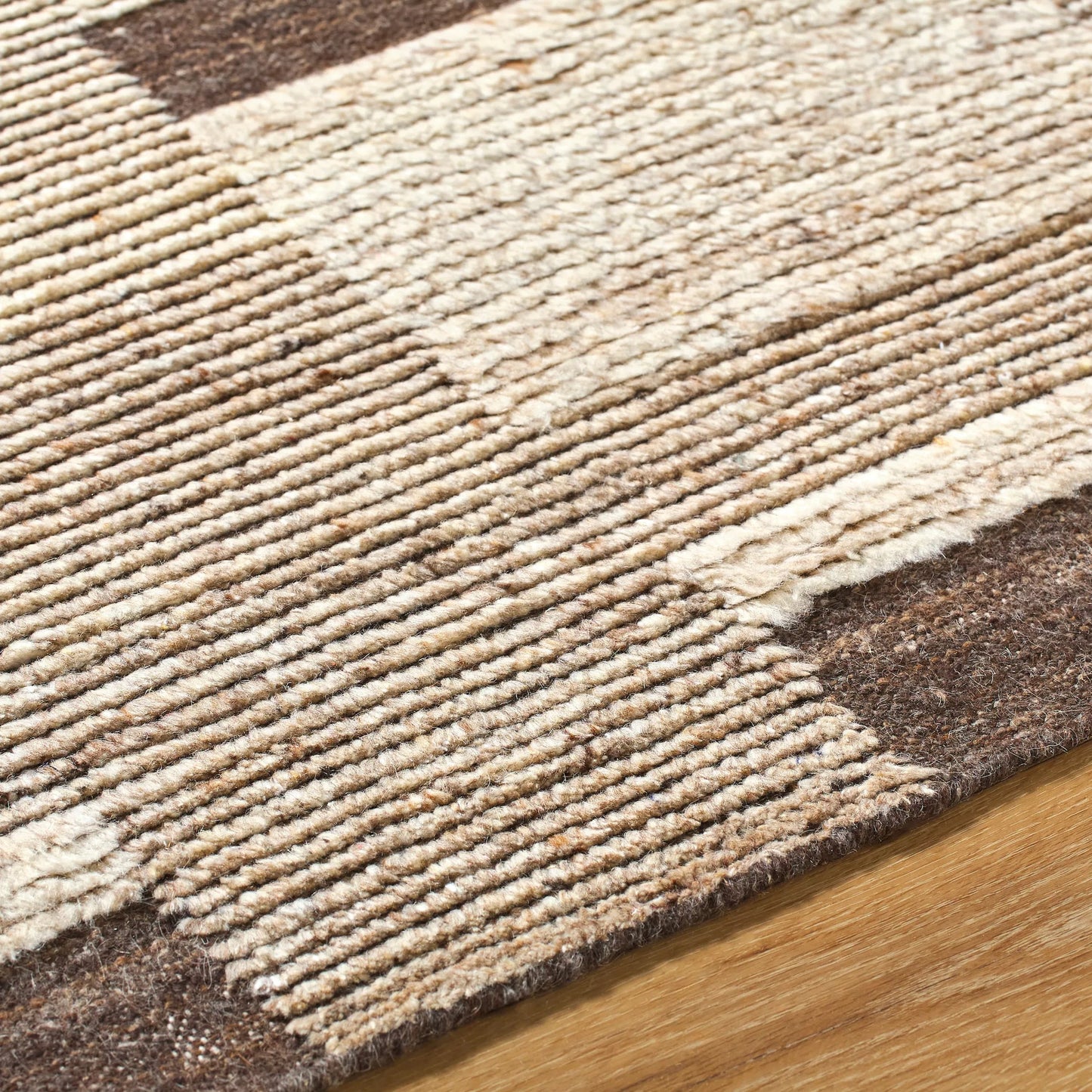 004 SI-2165839,SI-2165840,SI-2165841,SI-2165842,SI-2165843,SI-2458936 | Closeup | Folklore FLK-2301 Rug by Surya in beige, taupe, espresso, cream. Made from wool in a unique style.