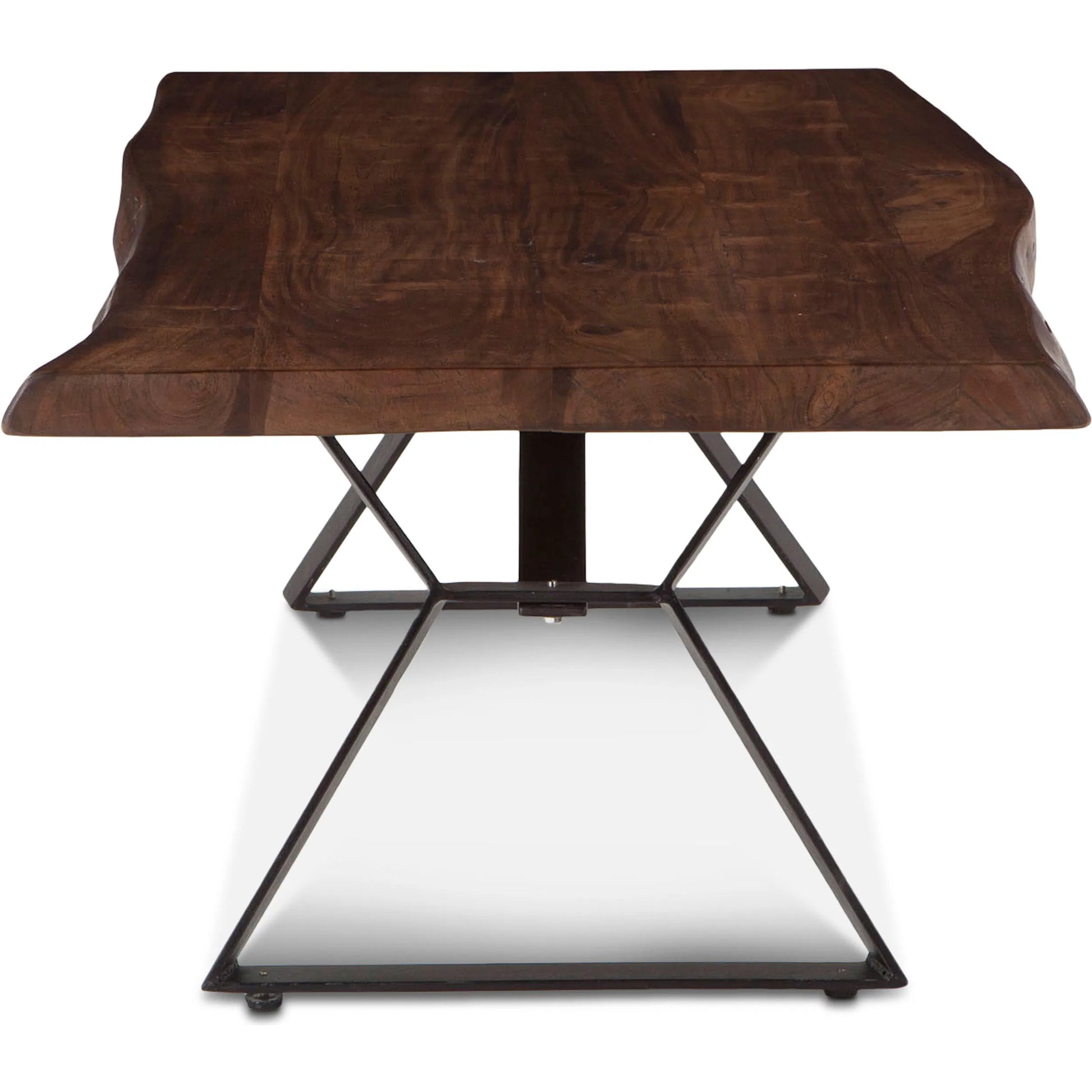 Nottingham Coffee Table by World Interiors in brown and walnut, antique zinc. Made from acacia wood, iron in a modern style.