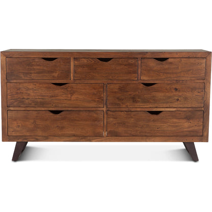 Nottingham Dresser by World Interiors in brown and walnut, antique zinc. Made from acacia wood, iron in a rustic style.