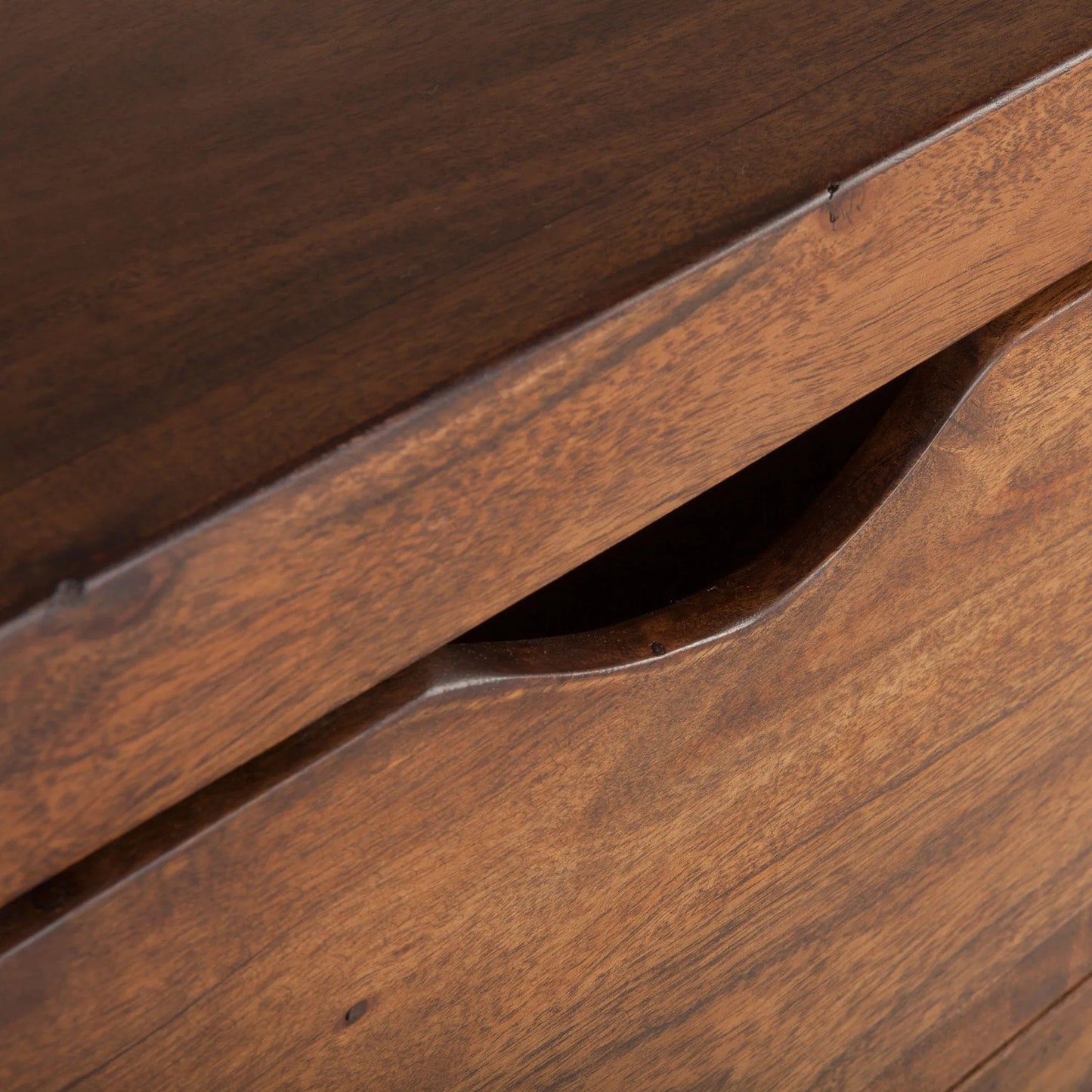 009 SR-877054 | Closeup | Nottingham Dresser by World Interiors in brown and walnut, antique zinc. Made from acacia wood, iron in a rustic style.