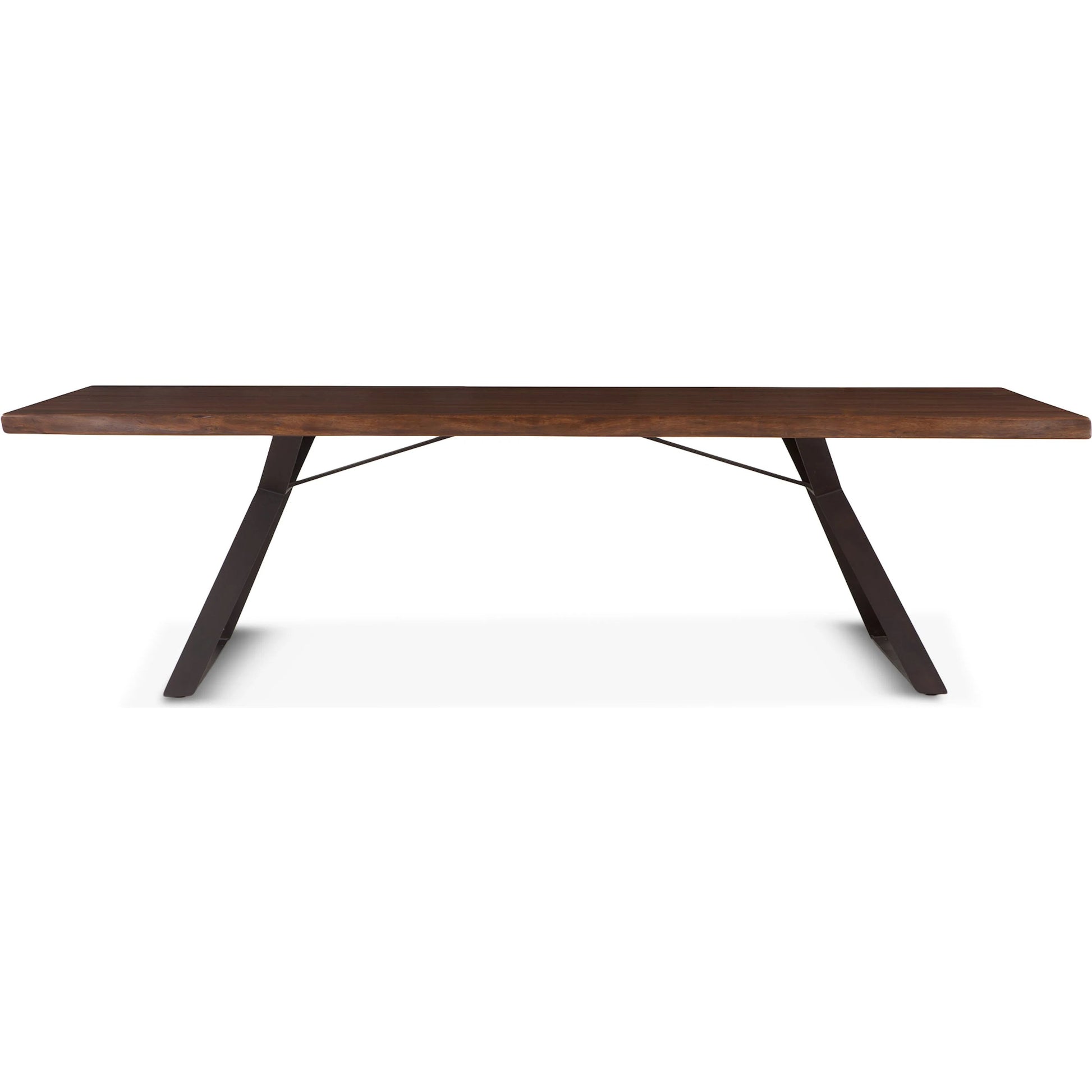 Nottingham Dining Table by World Interiors in brown and walnut, antique zinc. Made from acacia wood, iron in a modern style.