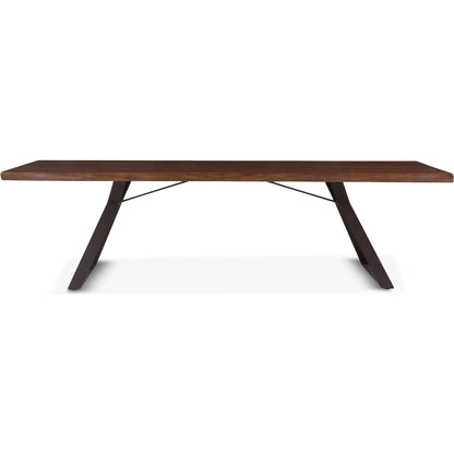 Nottingham Dining Table by World Interiors in brown and walnut, antique zinc. Made from acacia wood, iron in a modern style.