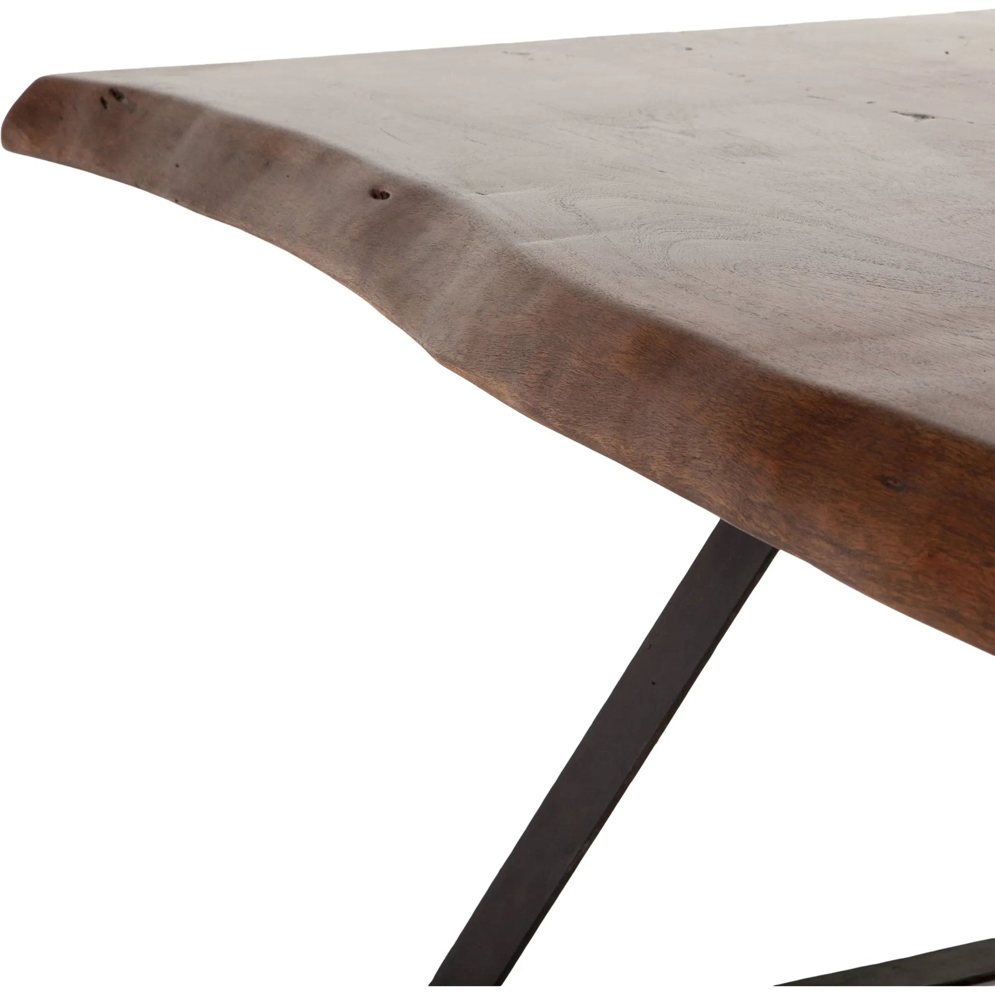 Nottingham Dining Table by World Interiors in brown and walnut, antique zinc. Made from acacia wood, iron in a modern style.