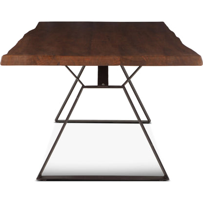 Nottingham Dining Table by World Interiors in brown and walnut, antique zinc. Made from acacia wood, iron in a modern style.