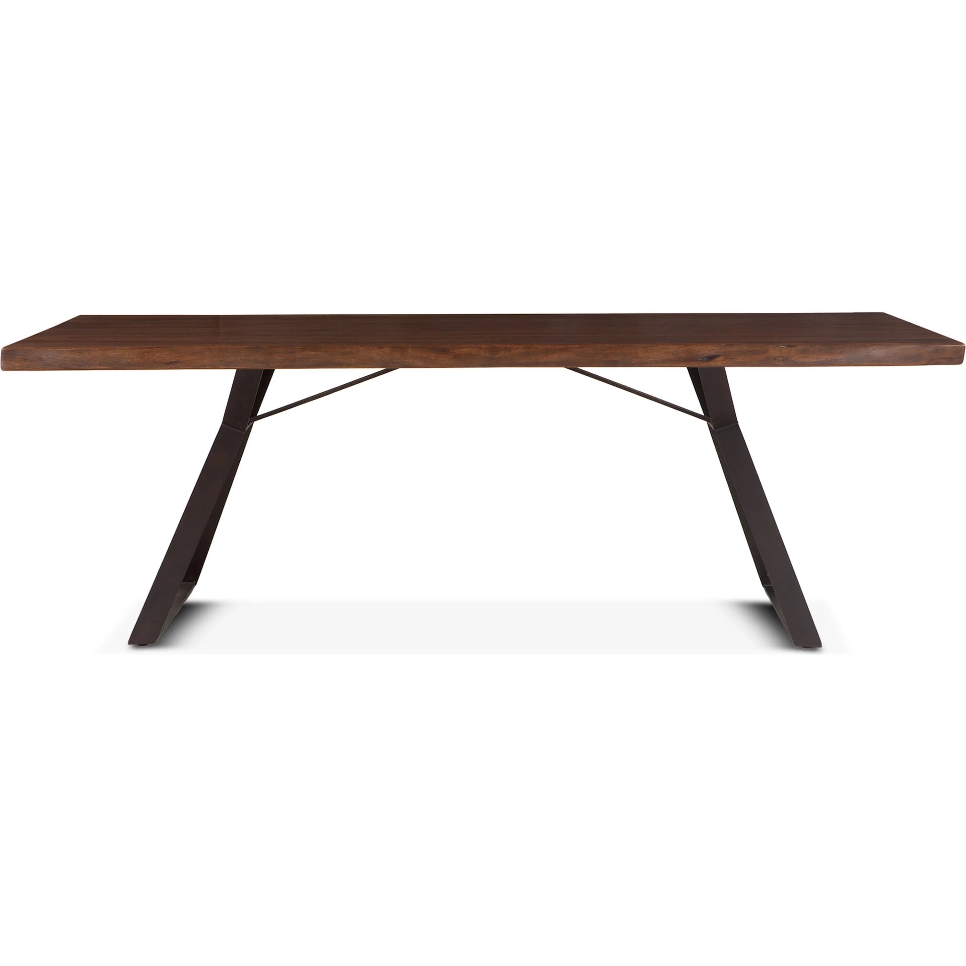 Nottingham Dining Table by World Interiors in brown and walnut, antique zinc. Made from acacia wood, iron in a modern style.