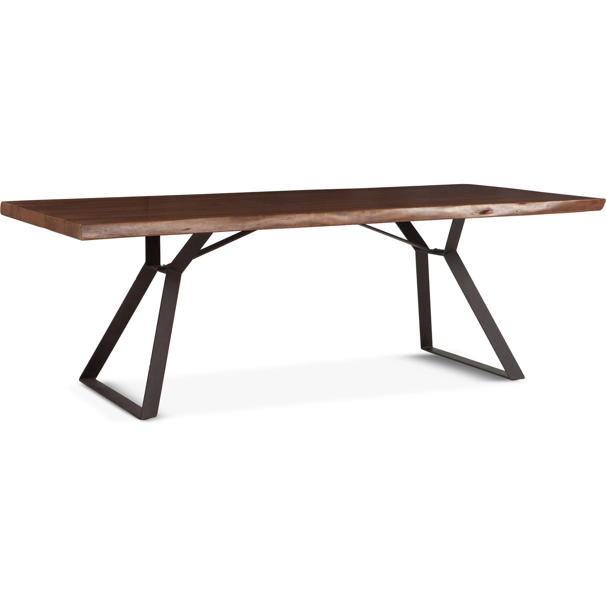 Nottingham Dining Table by World Interiors in brown and walnut, antique zinc. Made from acacia wood, iron in a modern style.