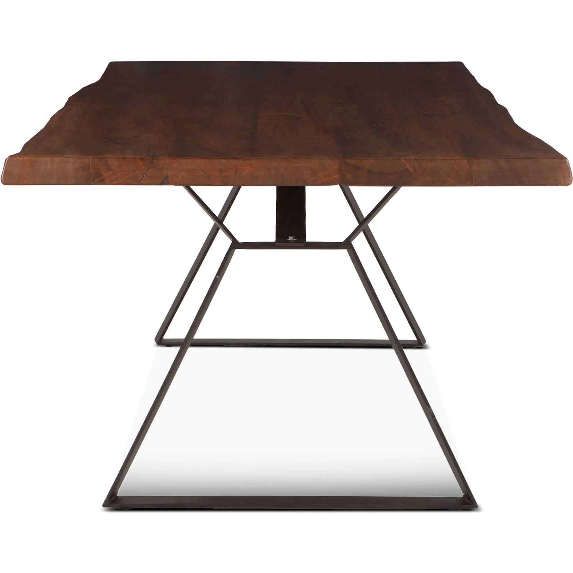 Nottingham Dining Table by World Interiors in brown and walnut, antique zinc. Made from acacia wood, iron in a modern style.