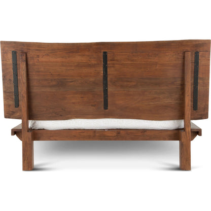 Nottingham Bed by World Interiors in brown and walnut, antique zinc. Made from acacia wood, iron in a rustic style.