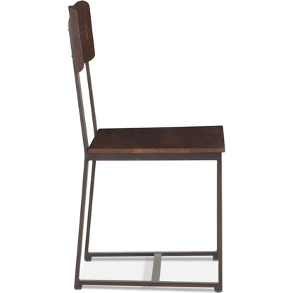 Belfrie Dining Chair by World Interiors in walnut, antique zinc. Made from acacia wood, iron in a traditional style.