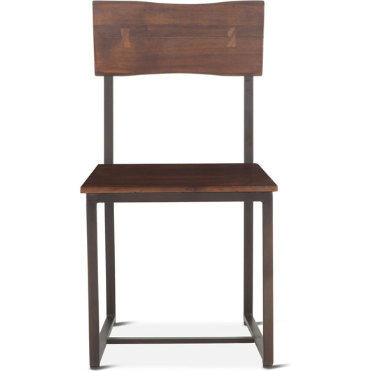 Belfrie Dining Chair (Set of 2) by World Interiors in walnut, antique zinc. Made from acacia wood, iron in a unique style.