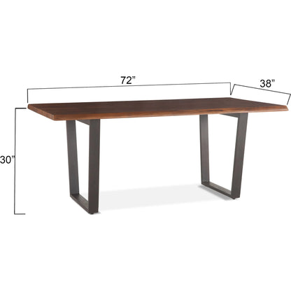 Belfrie Dining Table by World Interiors in brown and walnut, antique zinc. Made from acacia wood, iron in a modern style.