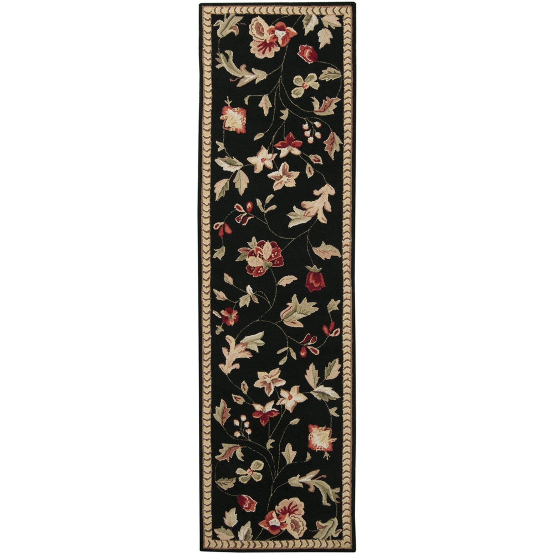 FLO-8907 Rug by Surya in black, tan, medium brown, olive, light olive. Made from 100% wool in a unique style.