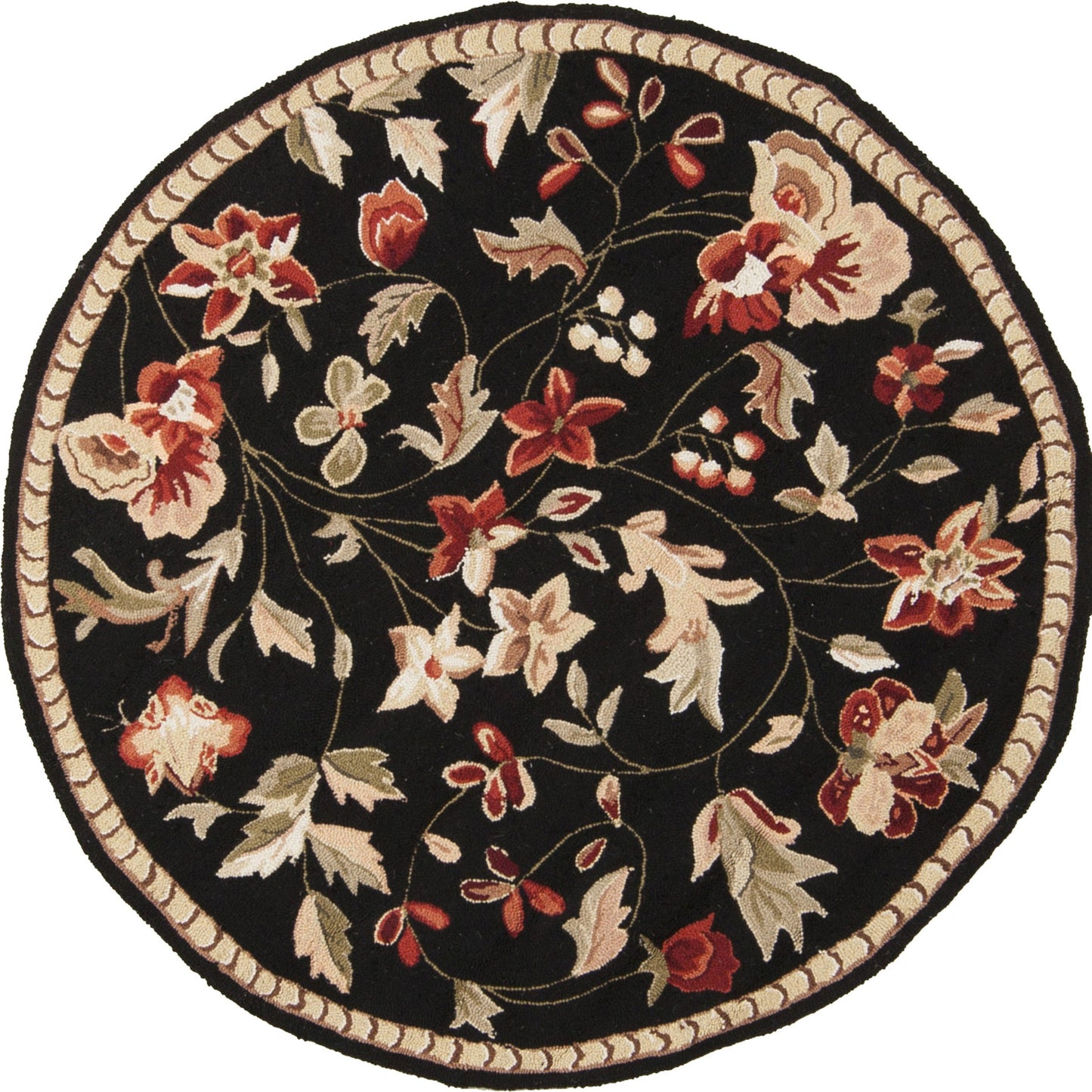 004 5317-12322 | Additional Silo | FLO-8907 Rug by Surya in black, tan, medium brown, olive, light olive. Made from 100% wool in a unique style.