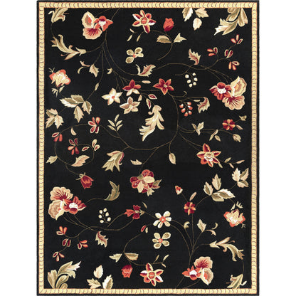 FLO-8907 Rug by Surya in black, tan, medium brown, olive, light olive. Made from 100% wool in a unique style.