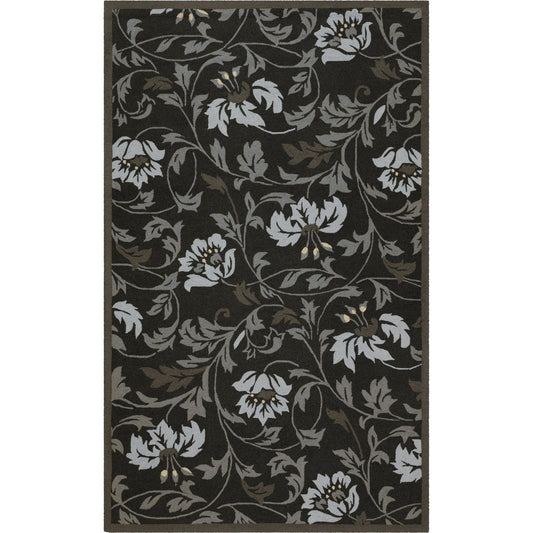 Flor Rug - 6310 by Surya in charcoal, gray, black, medium gray. Made from 100% wool in a unique style.